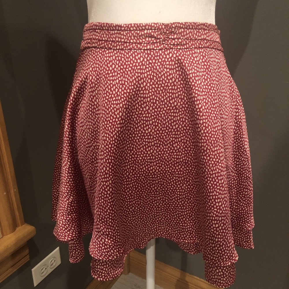 Silk pink and white skirt